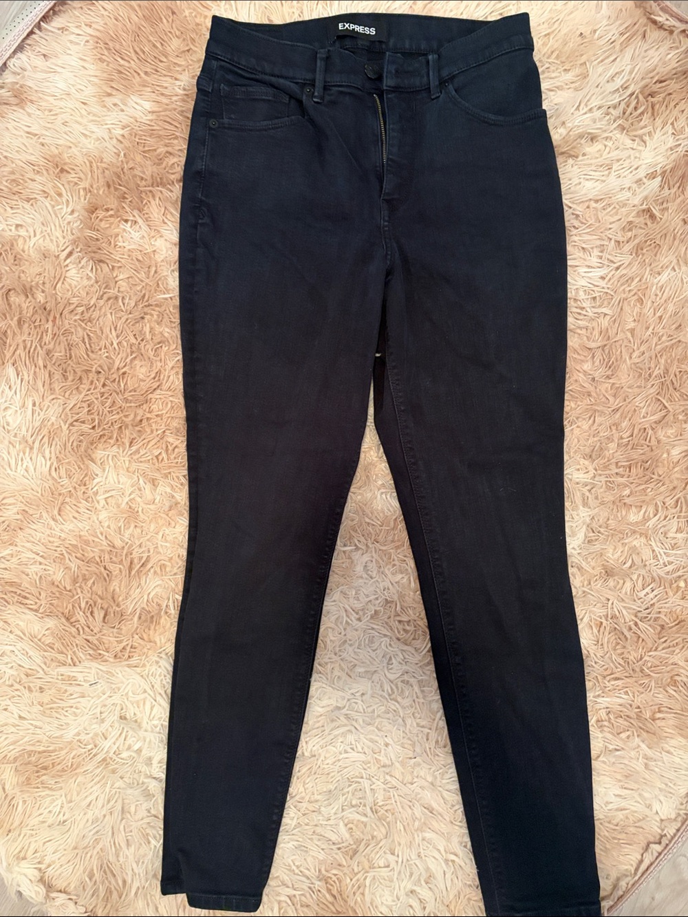 Express Denim Perfect Black Skinny High-Rise Jeans
